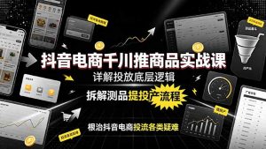 抖音电商千川推商品实战课:详解投放底层逻辑,拆解测品提投产流程,根治抖音电商投流各类疑难-网创资源站