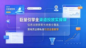 巨量引擎全渠道投放实操课,信息流搜索聚光地推全覆盖,落地页企微私信引流全套教学-网创资源站