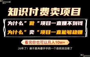 普通人为什么能够靠卖项目轻松月入10W+,而做项目却容易成炮灰,卖项目为什么能够稳賺不赔?【揭秘】-网创资源站