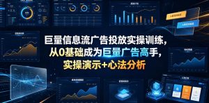 巨量信息流广告投放实操训练,从0基础成为巨量广告高手,实操演示+心法分析-网创资源站