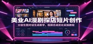 美业AI漫剧探店短片创作：分层生图对话生成教学，视频合成优化实操教程-网创资源站