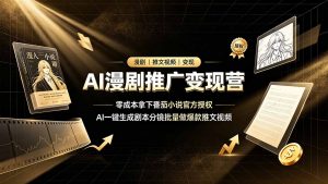 AI漫剧推广变现营,零成本拿下番茄小说官方授权,AI一键生成剧本分镜批量做爆款推文视频-网创资源站