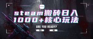 steam搬砖日入1000+核心玩法，副业的不二之选，收益已经十分稳定-网创资源站
