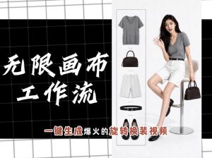 无限画布工作流，一键制作爆火的旋转换装视频，操作简单，零基础也能学会-网创资源站