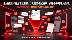 全域截流打粉全套实战课,7大截流模式拆解,多账号养号导流私域,DeepSeek批量制作截流话术素材-网创资源站