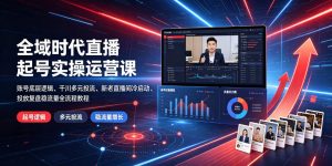 全域时代直播起号实操运营课|账号底层逻辑、千川多元投流、新老直播间冷启动、投放复盘稳流量全流程教程-网创资源站