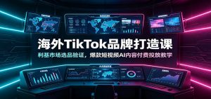海外TikTok品牌打造课:利基市场选品验证,爆款短视频AI内容付费投放教学-网创资源站