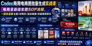 Codex商用电商图批量生成实战课|电商全自动生图SOP流程,一键批量做主图/详情页/活动海报/封面商用教程-网创资源站
