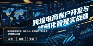 跨境电商客户开发与精细化管理实战课|海外精准客源挖掘、询盘转化、老客维护、客户分层全流程落地教程-网创资源站
