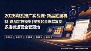 2026淘系推广实战课·新品底层机制|选品定位模型|搜索起量爆款复制多店铺运营全套落地教程-网创资源站