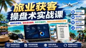 旅业获客操盘术实战课|精准引流落地、信任成交破局、账号守盘迭代、旅游行业业绩突围全攻略-网创资源站