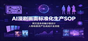 AI漫剧画面标准化生产SOP:网文选本改编分镜设计,人物场景资产生成成片全流程-网创资源站