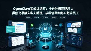 OpenClaw实战特训营:十分钟搭建环境×微信飞书接入私人助理,从零培养你的AI数字员工-网创资源站