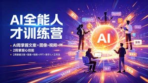 AI全能人才训练营:2周掌握文案×图像×视频×PPT×数字人×工作流,超越80%的人-网创资源站
