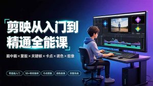 剪映从入门到精通全能课:画中画×蒙版×关键帧×卡点×调色×抠像,一站式掌握剪辑核心技能-网创资源站