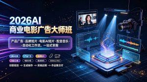 2026AI商业电影广告大师班:产品广告·品牌短片·电影AI短片·配音音乐·自动化工作流,一站式掌握-网创资源站