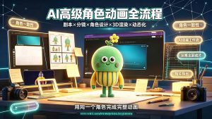 AI高级角色动画全流程:剧本×分镜×角色设计×3D渲染×动态化,从概念到成片一站式教学-网创资源站