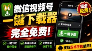 手机端也可下载微信视频号了？完全免费使用，一键解析视频号原视频和封面视频号下载助手v1.1-网创资源站