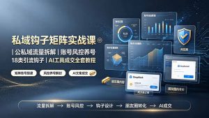 私域钩子矩阵实战课〓公私域流量拆解|账号风控养号|18类引流钩子|AI工具成交全套教程-网创资源站