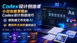 Codex设计创造课,小白也能掌握的Codex设计创造技巧,把机械工作交给AI,把创作主动权留给自己-网创资源站