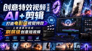 创意特效视频实战课,AI+剪辑打造电影级视觉特效,让普通素材变成刷屏级创意短视频-网创资源站