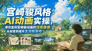 宫崎骏风格AI动画实操，带你复刻宫崎骏动画的治愈质感，从创意到成片全流程落地-网创资源站