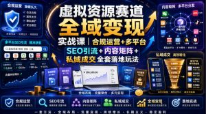 虚拟资源赛道全域变现实战课|合规运营+多平台SEO引流+内容矩阵+私域成交全套落地玩法-网创资源站