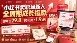 小红书卖职场新人全周期成长指南,客单价29.8,55天卖了1.9w!-网创资源站