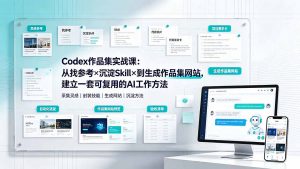 Codex作品集实战课:从找参考×沉淀Skill×到生成作品集网站,建立一套可复用的AI工作方法-网创资源站