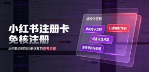 小红书注册卡免核注册，解决不支持当前手机号注册，请更换手机号问题-网创资源站