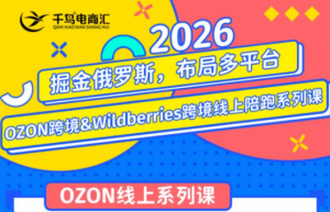 千鸟跨境·26年OZON&wildberries跨境店线上陪跑训练营(更新)-网创资源站