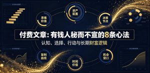 付费文章：有钱人秘而不宣的8条心法-网创资源站