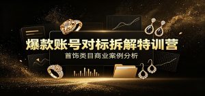 爆款账号对标拆解特训营:首饰类目商业案例分析,配套完整资料内容-网创资源站