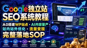 Google独立站SEO系统教程，从0搭建WP站点・AI内容量产・站内站外优化・流量变现完整落地SOP(2026年7月)-网创资源站