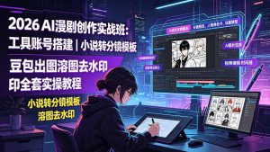 2026AI漫剧创作实战班:工具账号搭建|小说转分镜模板|豆包出图溶图去水印全套实操教程-网创资源站