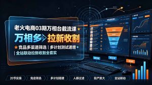 老火电商03期万相台截流课:竞品多渠道筛选|多计划测试递增|全站联动拉新收割全套实操教学-网创资源站