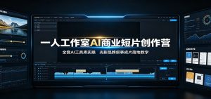 一人工作室AI商业短片创作营：全套AI工具库实操，光影品牌叙事成片落地教学-网创资源站