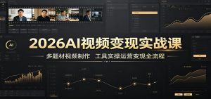 2026AI视频变现实战课:多题材视频制作,工具实操运营变现全流程-网创资源站