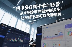 拼多多日销千单训练营，从0开始带你做好拼多多，让日销千单可以快速复制(更新26年7月)-网创资源站