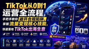 TikTok从0到1运营全流程,手把手教你避开合规陷阱,掌握流量变现核心技能,快速落地TikTok出海生意(更新7月)-网创资源站