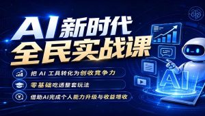 AI新时代全民实战课,把 AI 工具转化为创收竞争力,零基础吃透整套玩法,借助AI完成个人能力升级与收益增收。-网创资源站