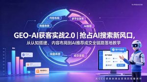 GEO-AI获客实战|抢占AI搜索新风口,从认知搭建、内容布局到AI推荐成交全链路落地教学-网创资源站