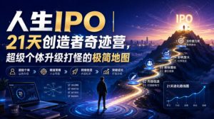 人生IPO︱21天创造者奇迹营，超级个体升级打怪的极简地图-网创资源站