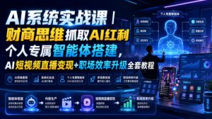 AI系统实战课|财商思维抓取AI红利|个人专属智能体搭建,AI短视频直播变现+职场效率升级全套教程-网创资源站