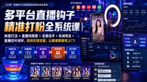多平台直播钩子精准打粉全系统课|标签打法+直播间搭建+全套话术+私域导流+直播切片闭环,告别无效流量,让精准顾客找上门!-网创资源站