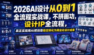 2026AI设计从0到1全流程实战课,不拼画功,设计IP全流程,真正实现用AI把创意稳定转化为商业化设计成果-网创资源站