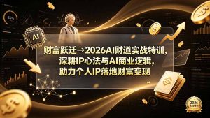 财富跃迁→2026AI财道实战特训,深耕IP心法与AI商业逻辑,助力个人IP落地财富变现-网创资源站