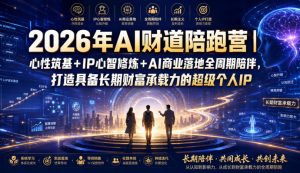 2026年AI财道陪跑营｜心性筑基+IP心智修炼+AI商业落地全周期陪伴，打造具备长期财富承载力的超级个人IP-网创资源站