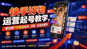 快手好物运营起号教学,某社群7月最新起号、运营、投流全教学-网创资源站