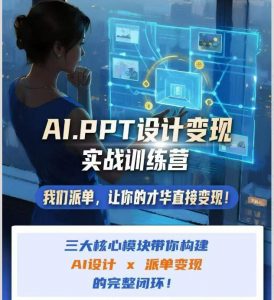AI+PPT设计变现实战训练营，我们派单，让你的才华直接变现，三大核心模块带你构建Al设计x派单变现的完整闭环-网创资源站